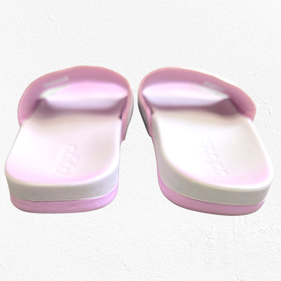 Adidas Adilette Comfort Slides Pink White Striped Slip-On Sandals Size 9 - Picture 10 of 14